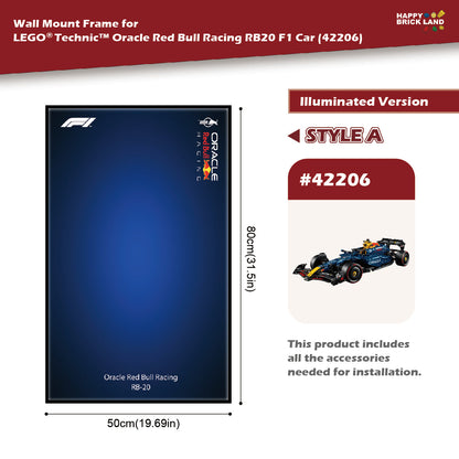 LEGO Technic Oracle Red Bull Racing RB20 42206 & LED Display Frame Bundle