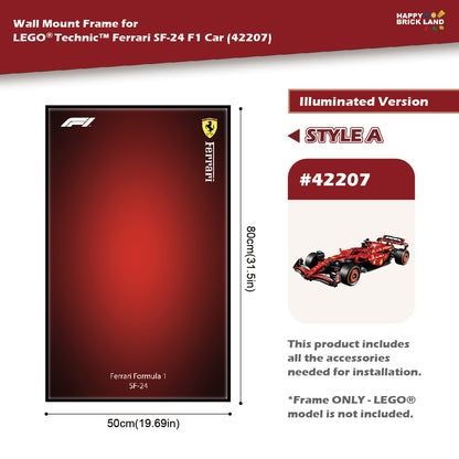 Decorative Wall Mount Frame For LEGO® 42207 Ferrari SP-24(with LED) -Style A