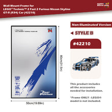 Decorative Wall Mount Frame For LEGO® 42210 2 Fast 2 Furious Nissan Skyline GT-R (R34) Car (Without LED)-Style A