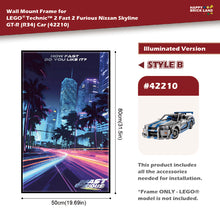 Decorative Wall Mount Frame For LEGO® 42210 2 Fast 2 Furious Nissan Skyline GT-R (R34) Car (With LED)-Style B