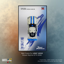 Decorative Wall Mount Frame For LEGO® 42210 2 Fast 2 Furious Nissan Skyline GT-R (R34) Car (Without LED)-Style A