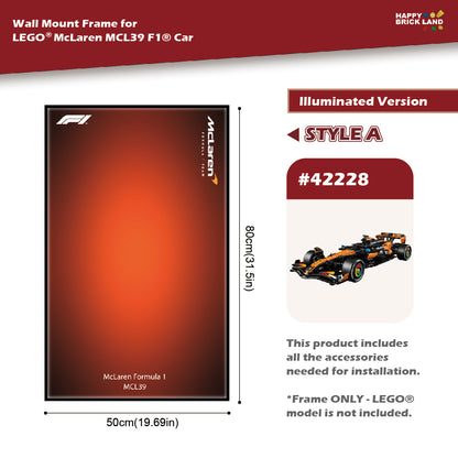 Decorative Wall Mount Frame For LEGO® 42228 McLaren F1 (with LED) - Style A