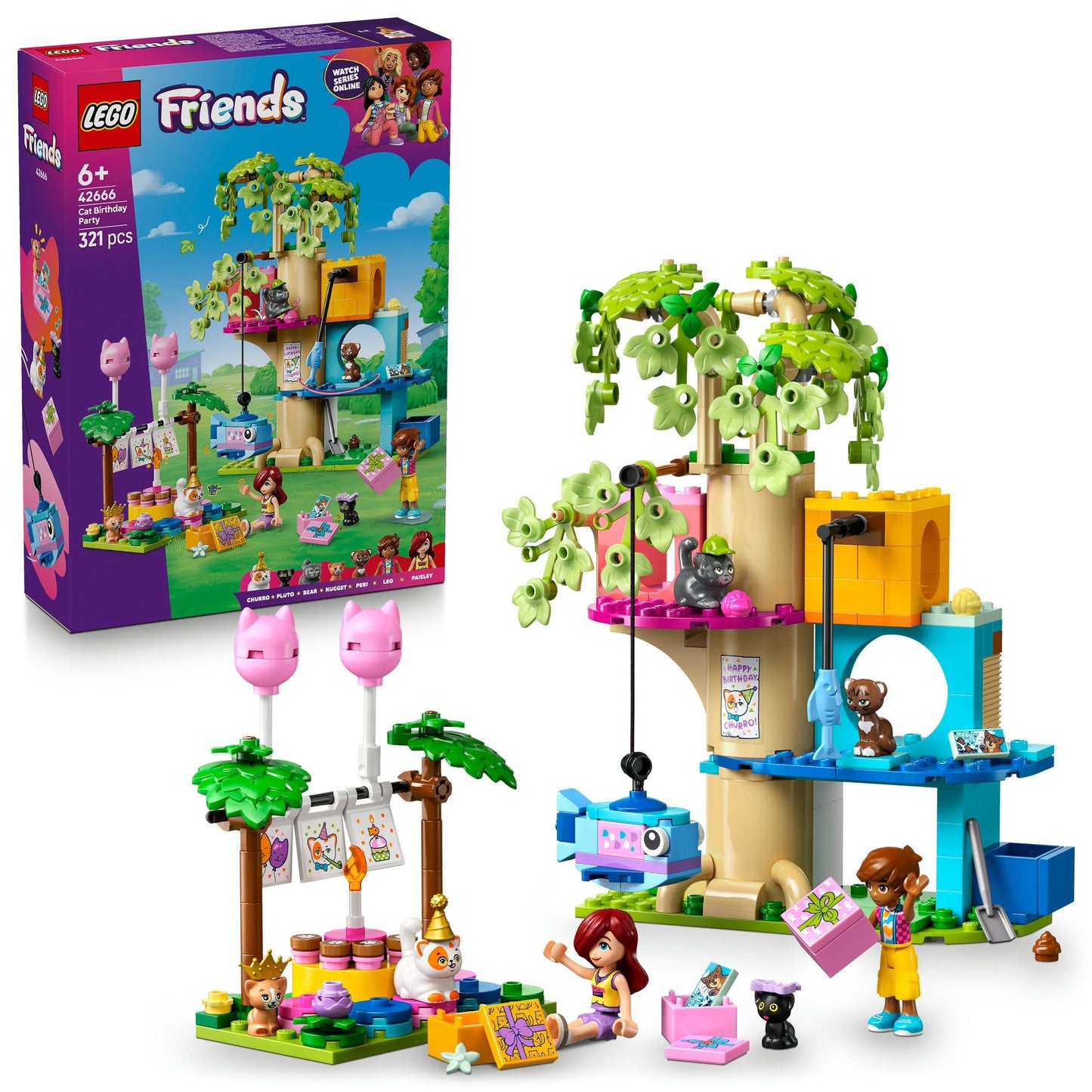 LEGO Friends Cat Birthday Party & Tree House 42666
