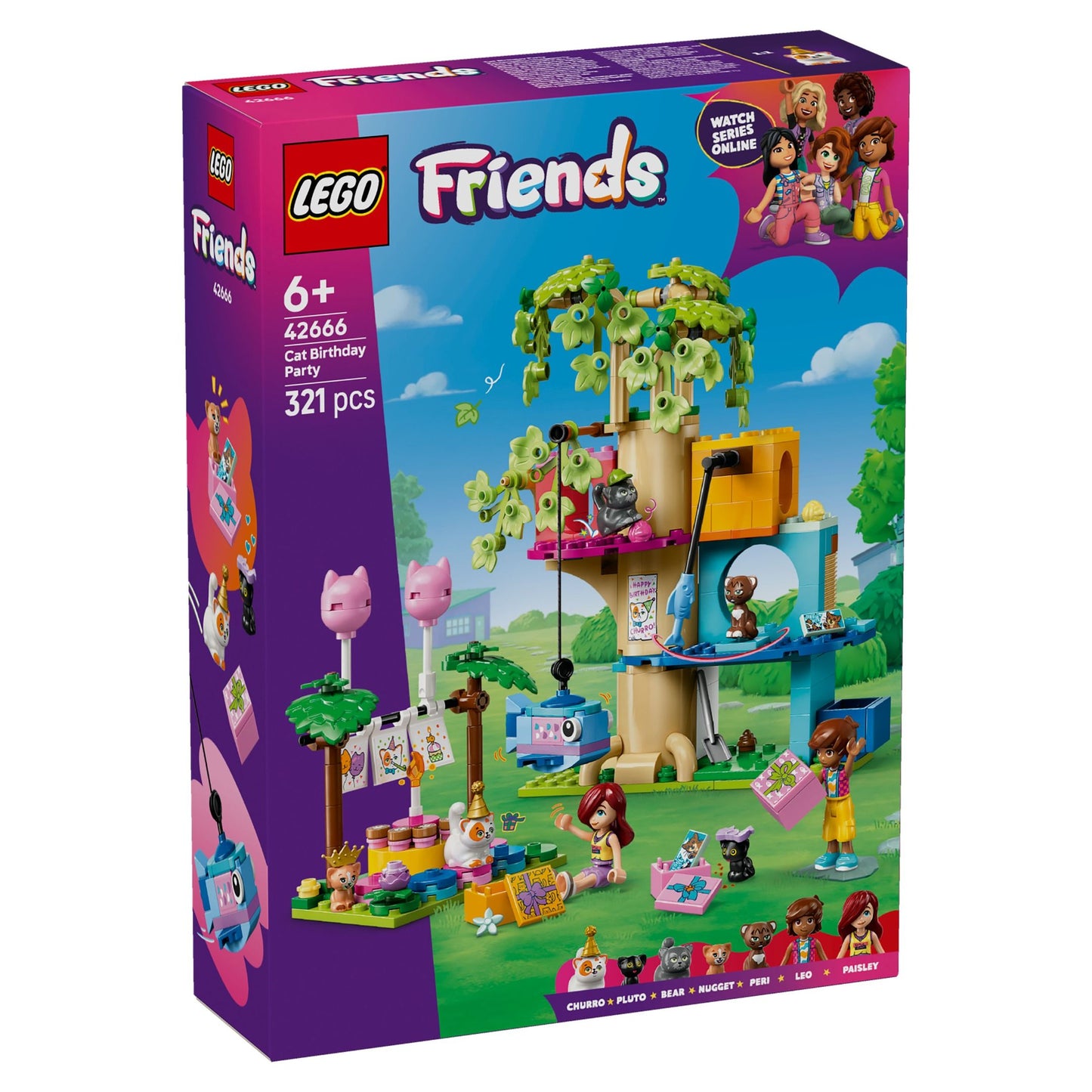 LEGO Friends Cat Birthday Party & Tree House 42666