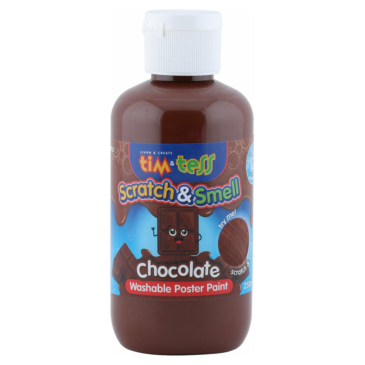 Tim & Tess Scratch & Smell Children's Washable Poster Paint Chocolate 250ml