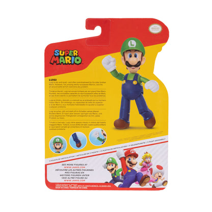 Nintendo Super Mario 4" Figures Luigi With Super Mushroom