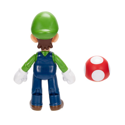 Nintendo Super Mario 4" Figures Luigi With Super Mushroom