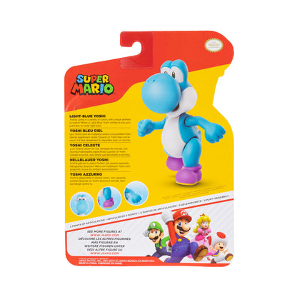 Nintendo Super Mario 4" Figures Yoshi Light Blue With Egg