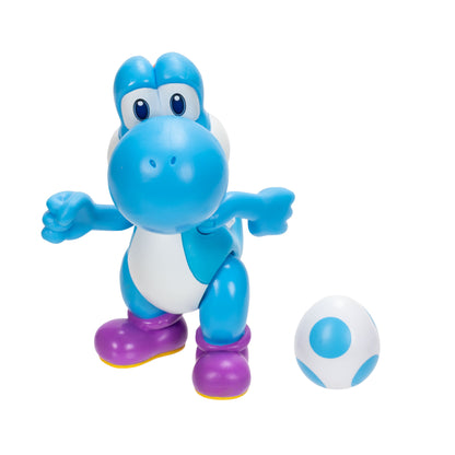 Nintendo Super Mario 4" Figures Yoshi Light Blue With Egg