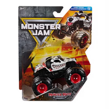 1:64 die-cast monster truck with Dalmatian-themed graphics, black body, and red wheels
