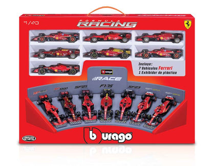 Bburago 1:43 7pc Ferrari Collection & Stand
