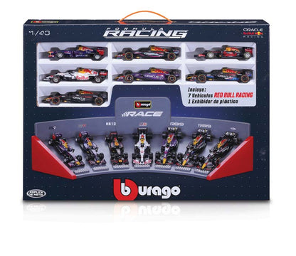 Bburago 1:43 7pc Red Bull Collection & Stand