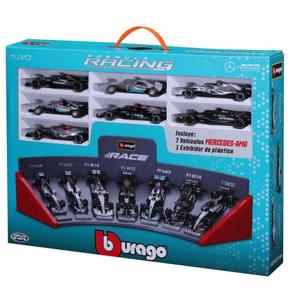Bburago 1:43 7pc Mercedes Collection & Stand