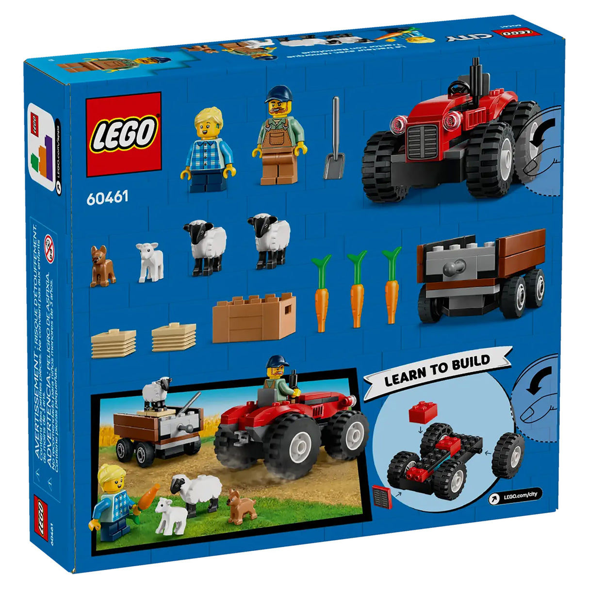 LEGO City Red Farm Tractor with Trailer 60461