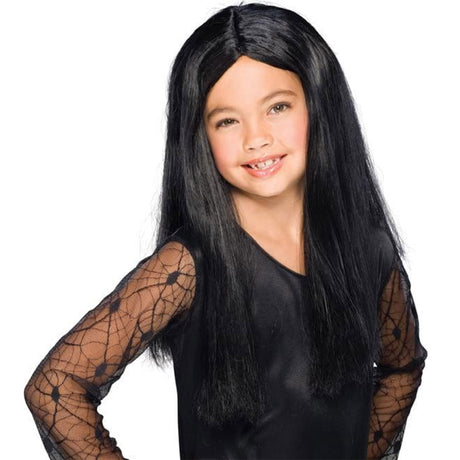 Witch Long Black Wig Child