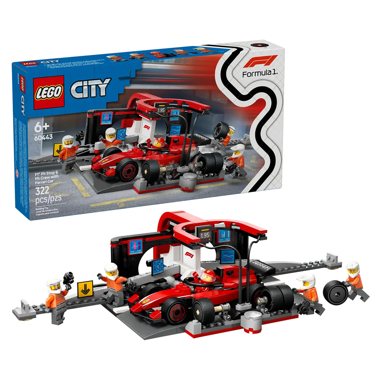 LEGO City F1 Pit Stop & Pit Crew with Ferrari Car 60443