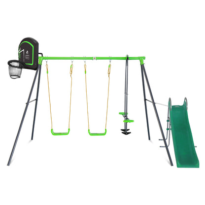 Lifespan Kids Hurley 2 Metal Swing Set with Slide & Hoop
