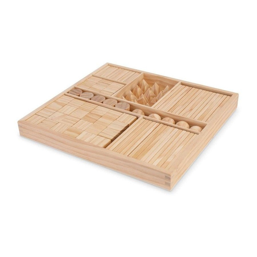 Kinderfeets 100pc Mixed Wooden Block Tray Natural