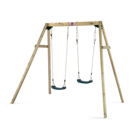Plum Double Wooden Swing Set