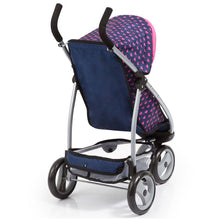 Bayer Jogger Pram Dark Blue with Pink Hearts