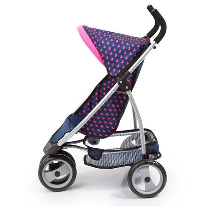 Bayer Jogger Pram Dark Blue with Pink Hearts