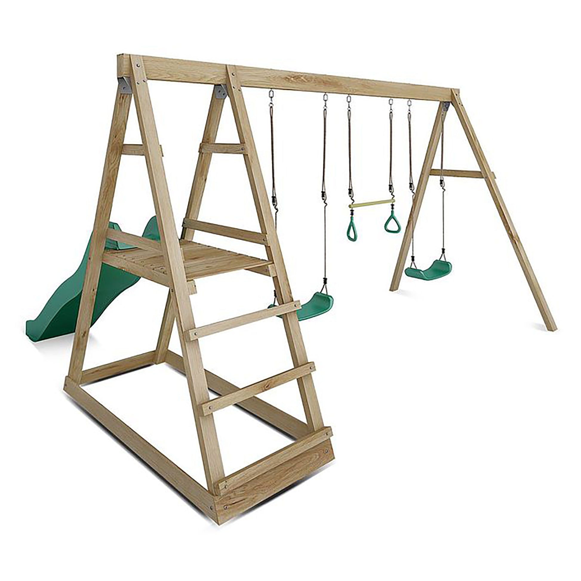 Lifespan Kids Winston 4-Station Timber Swing Set with Slide