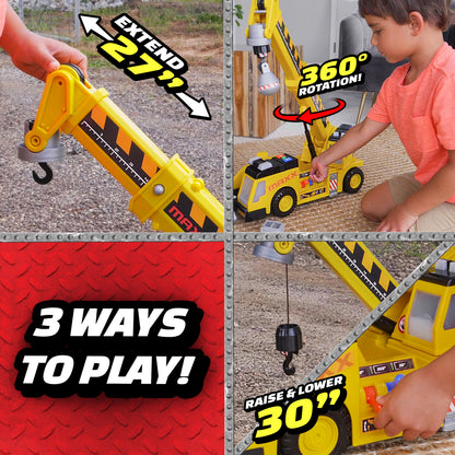 Maxx Action Motorised Lights & Sounds Mega Crane Truck Toy