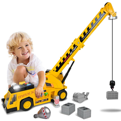 Maxx Action Motorised Lights & Sounds Mega Crane Truck Toy