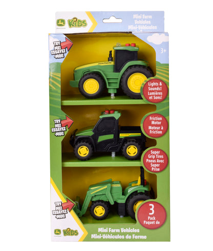John Deere Lights & Sound Mini Tractors 3-pack