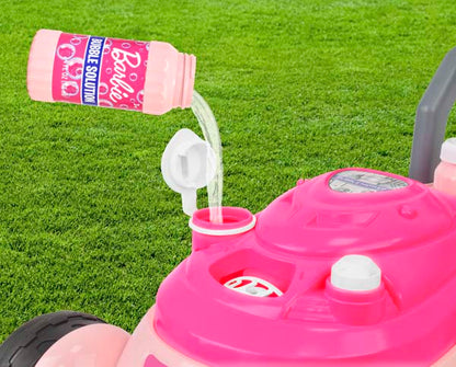 Barbie BUBBLE N GO MOWER  Pink / Blue with 4oz bottle