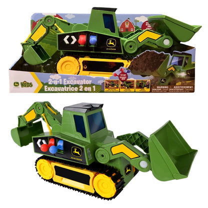 John Deere 2-in-1 Mega Excavator with Lights, Sounds and Motorized Drive