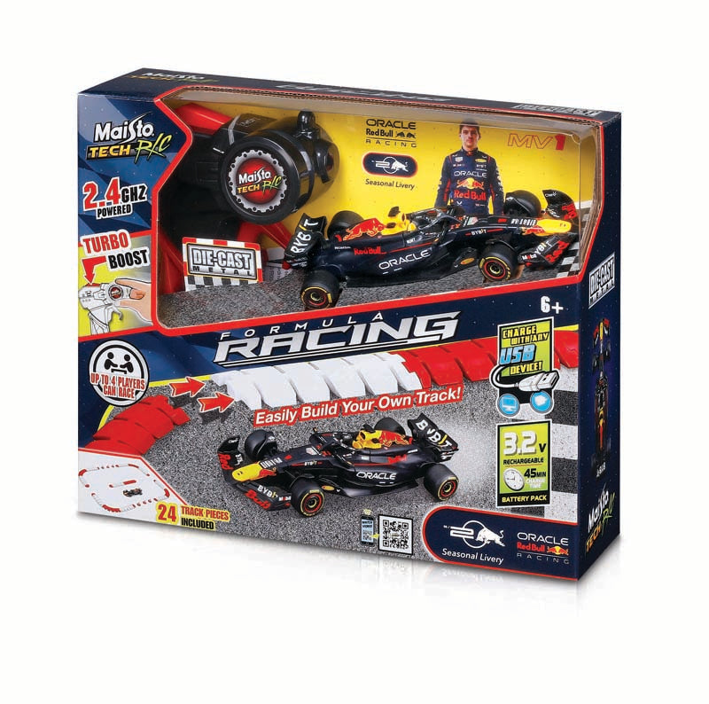 Maisto TECH Formula Racing RC 1:41 Diecast F-1 Racing Track 2024 Red Bull RB-20 Verstappen #1