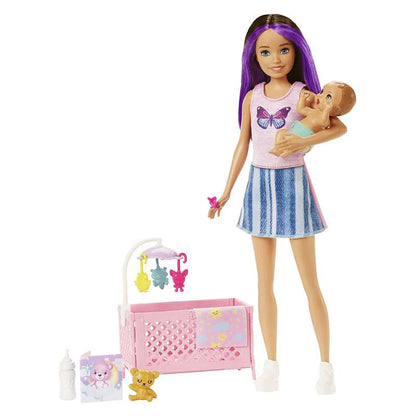 Barbie Skipper Babysitters Playset With Skipper Doll, Baby Doll With Sleepy Eyes, Crib And Accessories