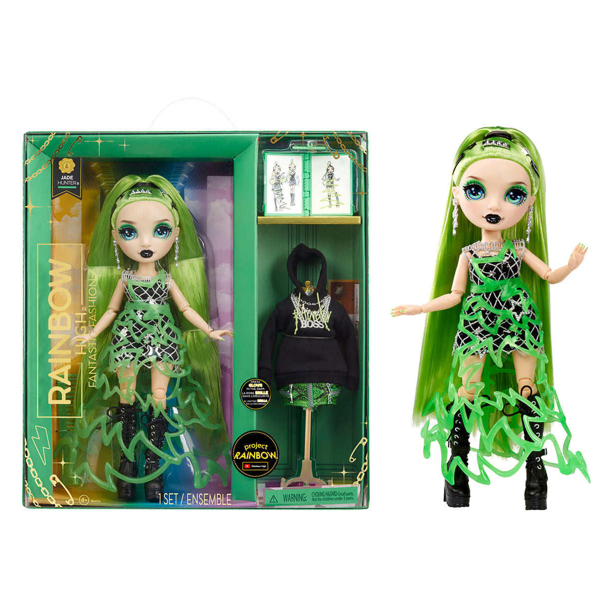 Rainbow High Fantastic Fashion Doll- Green (Solid)