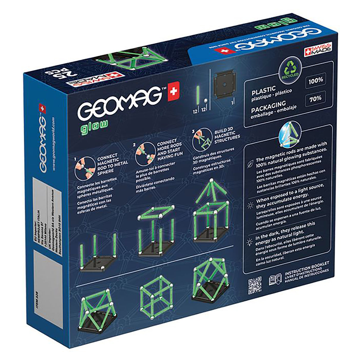Geomag colours GLOW Recycled (25 pieces)