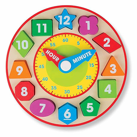 Melissa & Doug Classic Wooden Toy - Shape Sorting Clock