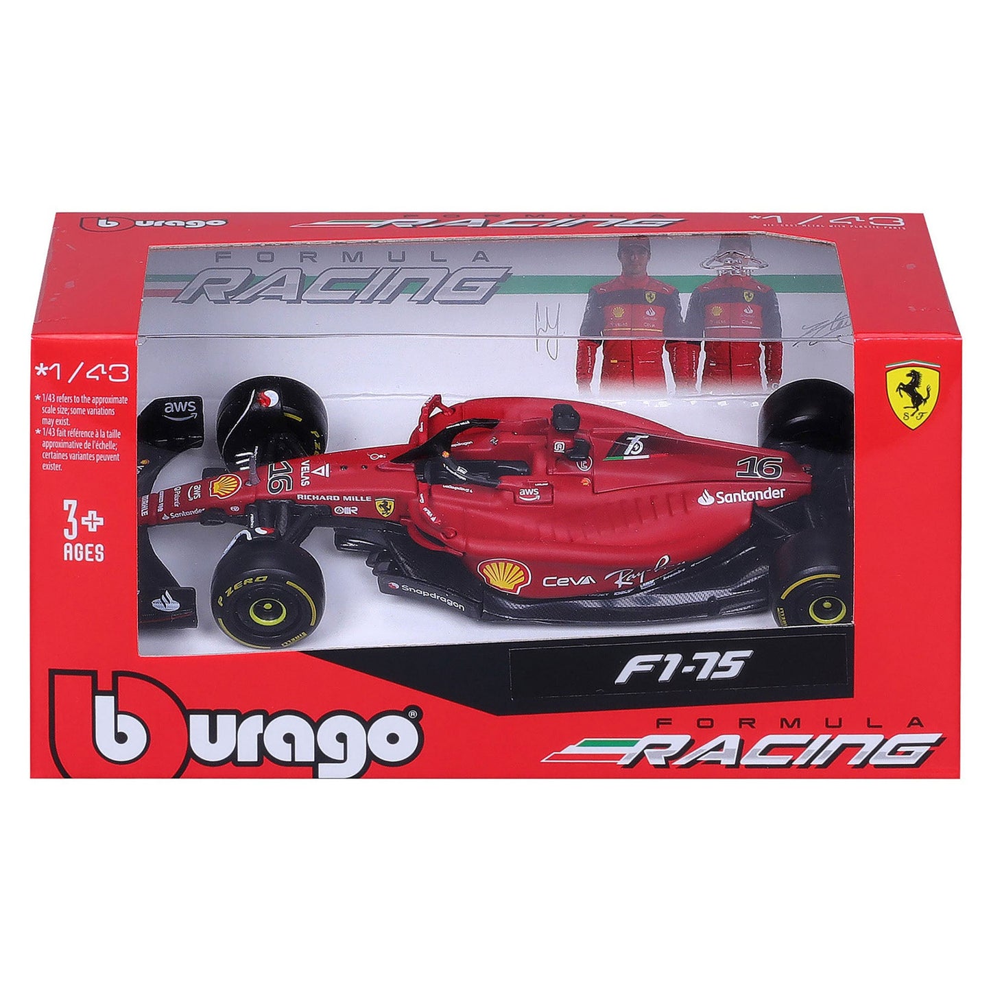 Bburago 1:43 Ferrari Racing 2022 F1 - 75 - Leclerc #16