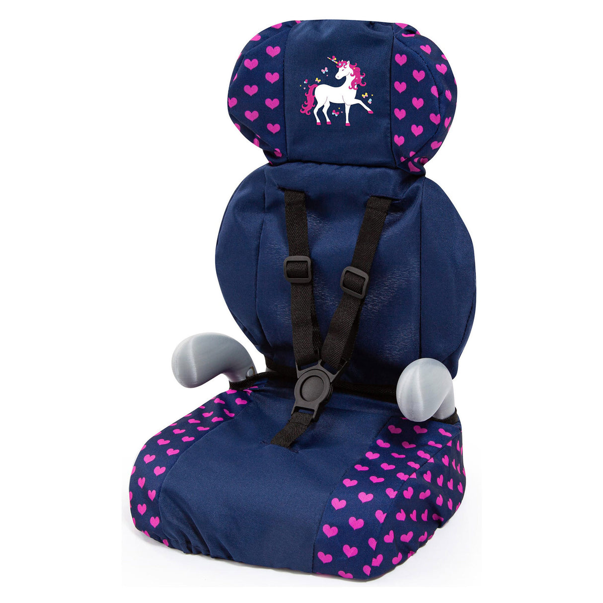 Bayer Deluxe Doll Car Booster Seat, Dark Blue & Pink