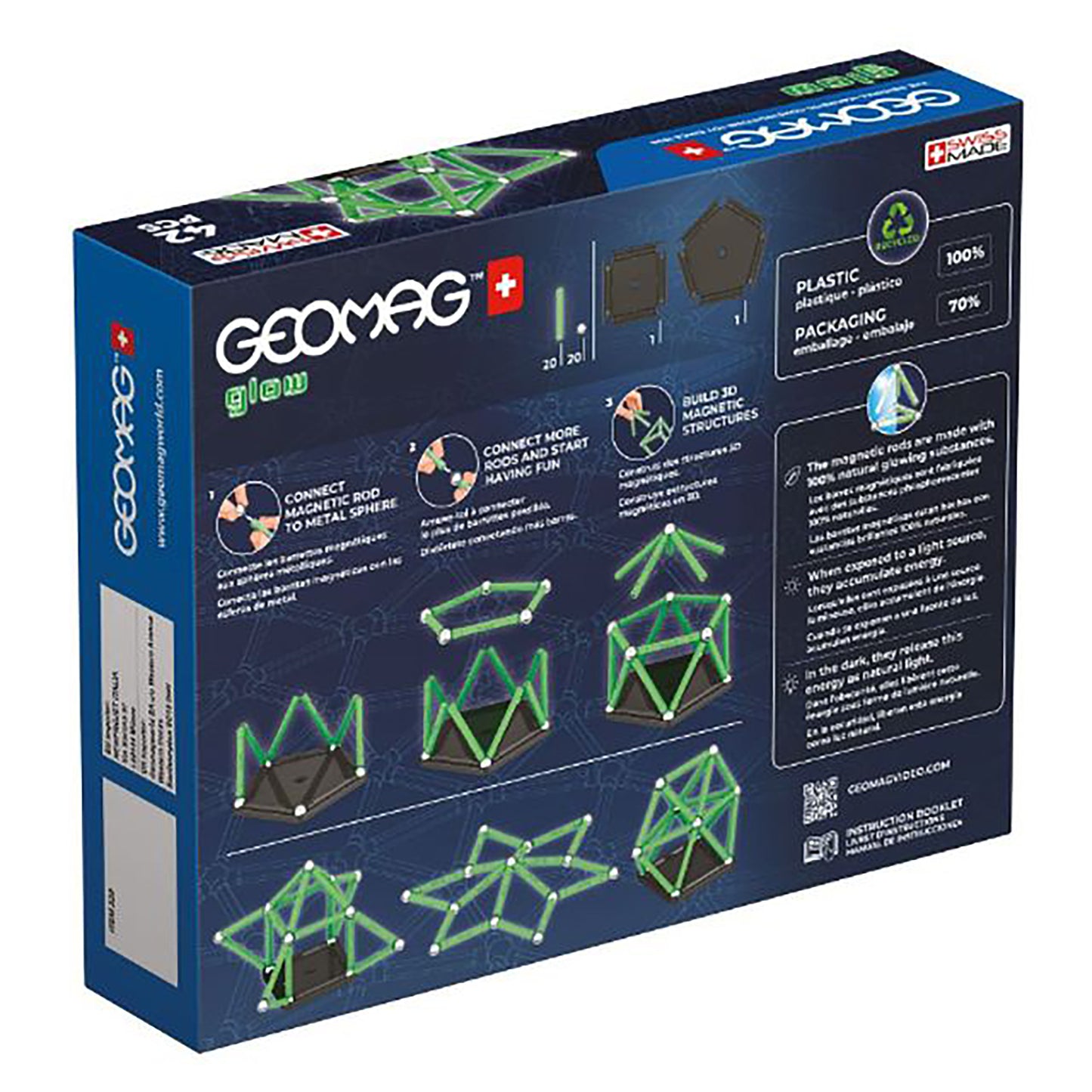 Geomag colours GLOW Recycled (42 pieces)