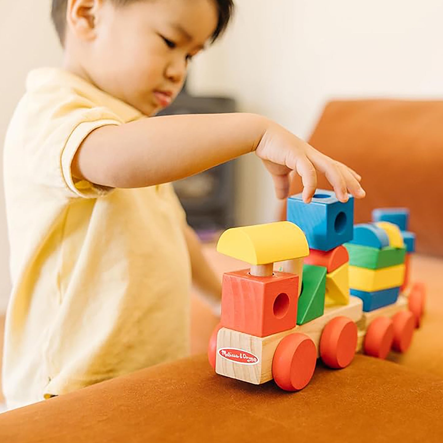 Melissa & Doug Classic Wooden Toy - Stacking Train