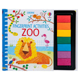 Usborne Fingerprinting Activity Book with Colourful Ink Pads Zoo Animals