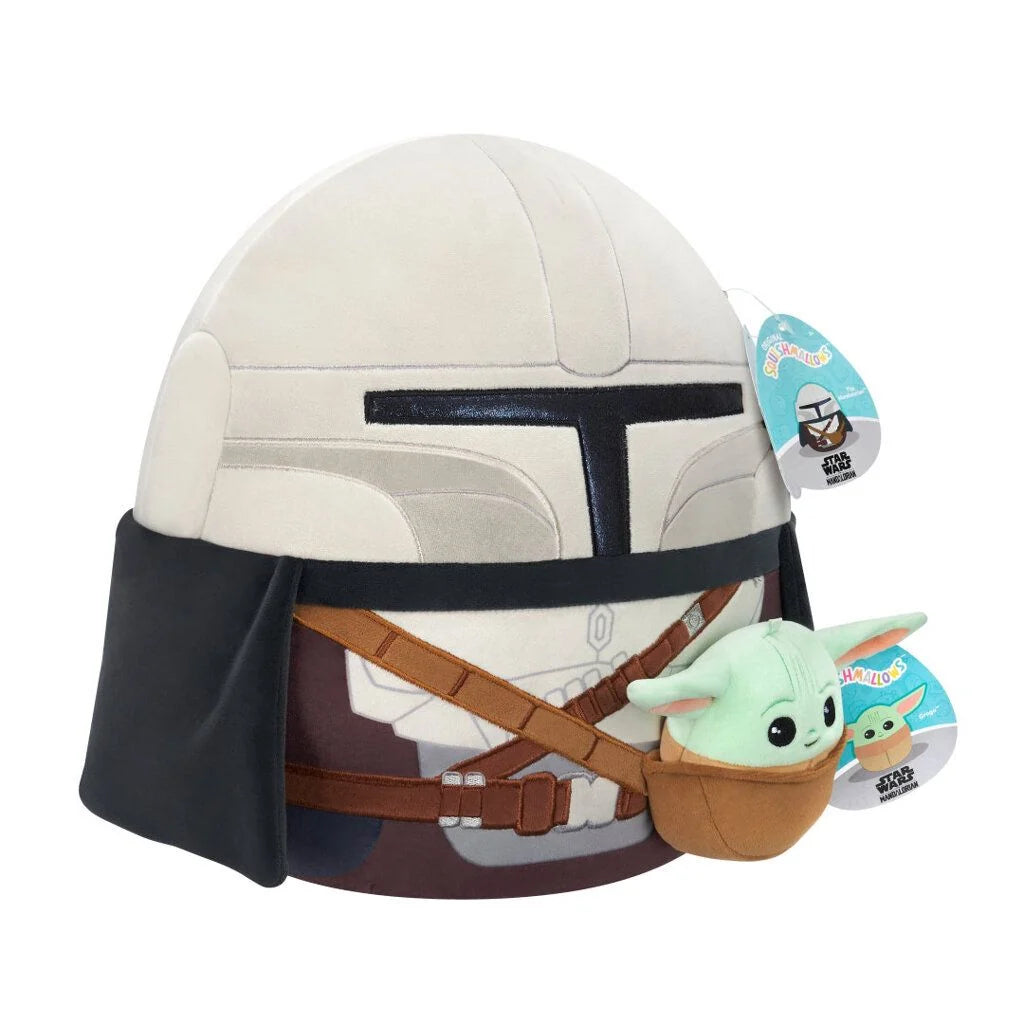 Squishmallows 12" Mandalorian with 3.5" Grogu