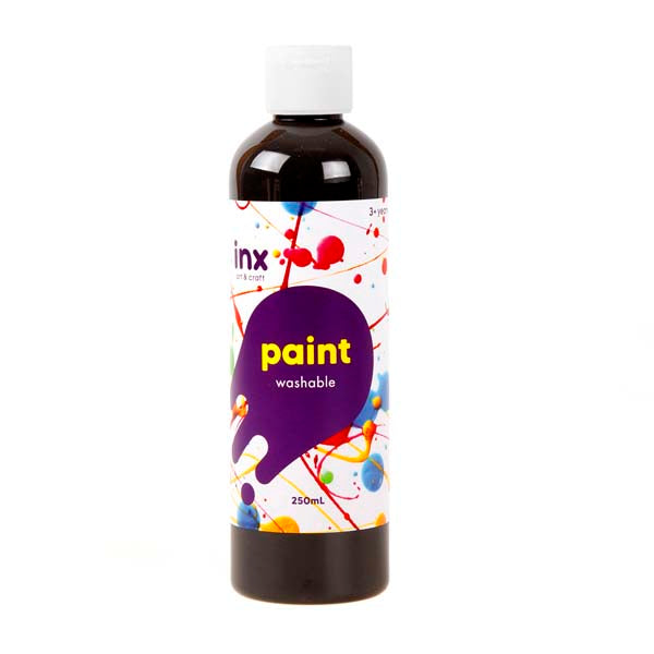 White Smoke Inx Washable Paint, Tempera Black, 250ml Kids Paints