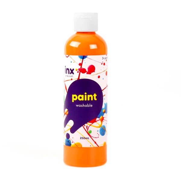 White Smoke Inx Washable Paint, Tempera Orange, 250ml Kids Paints