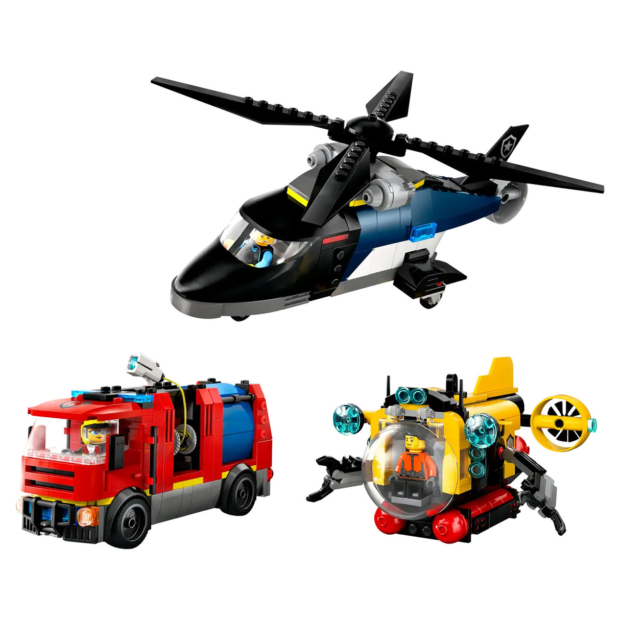 LEGO City Helicopter, Fire Truck & Submarine Remix Set 60462