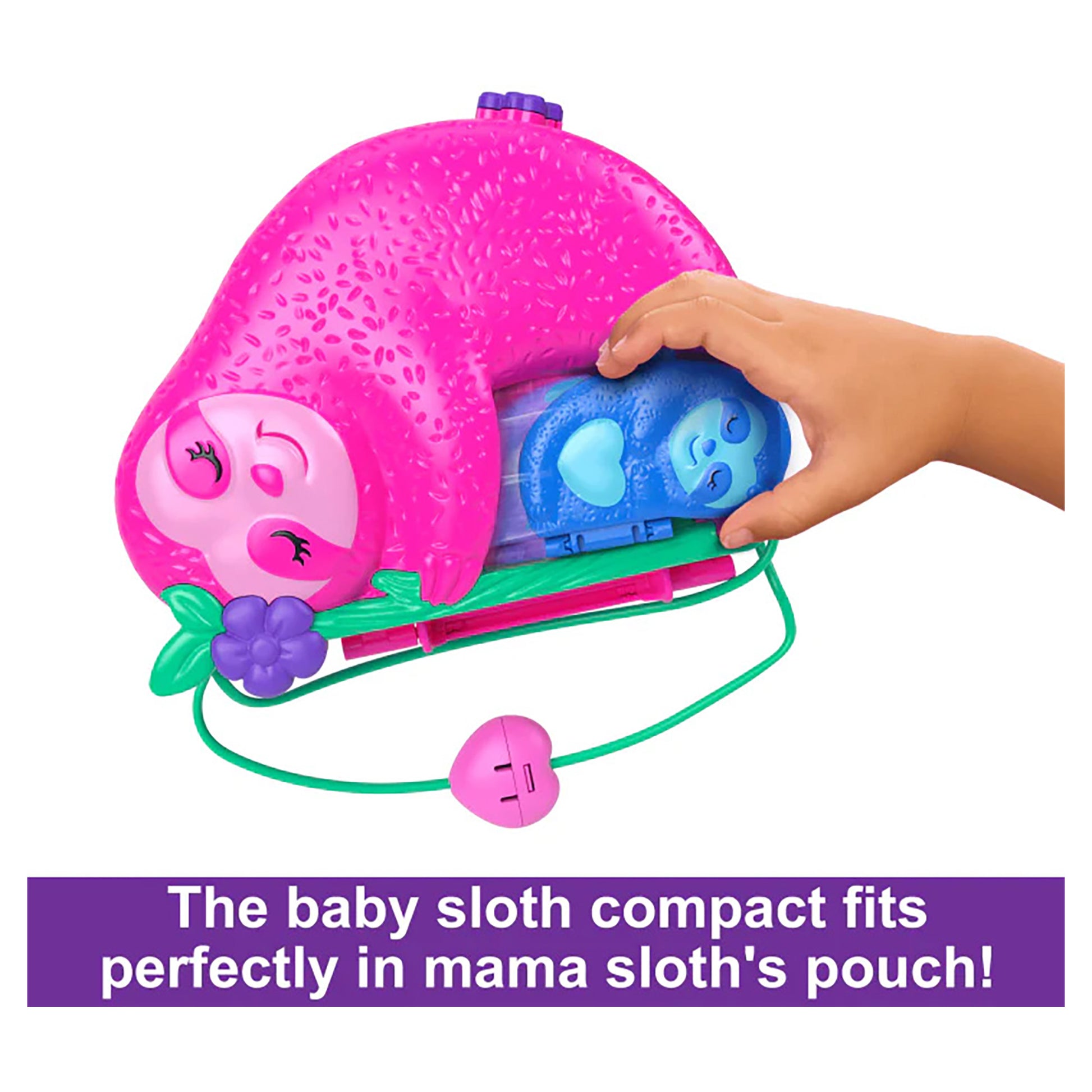 Polly Pocket Large Wearable Compact Sloth Family 2in1 Purse