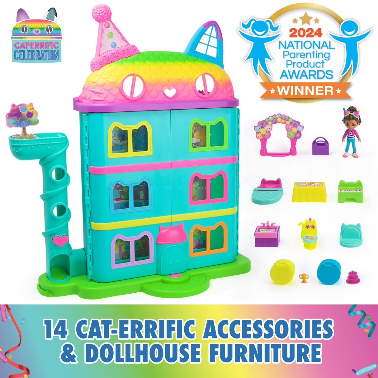 Gabby's Dollhouse 15pc Celebration Dollhouse