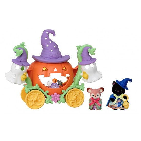 Sylvanian Families Pumpkin Carriage Play set in play
