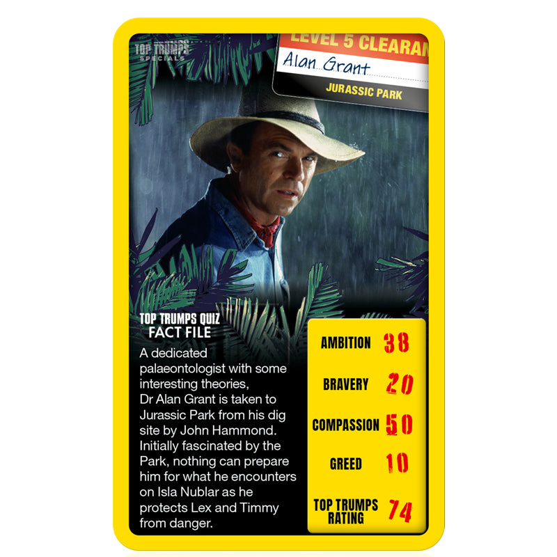 Top Trumps Jurassic Park Card Game