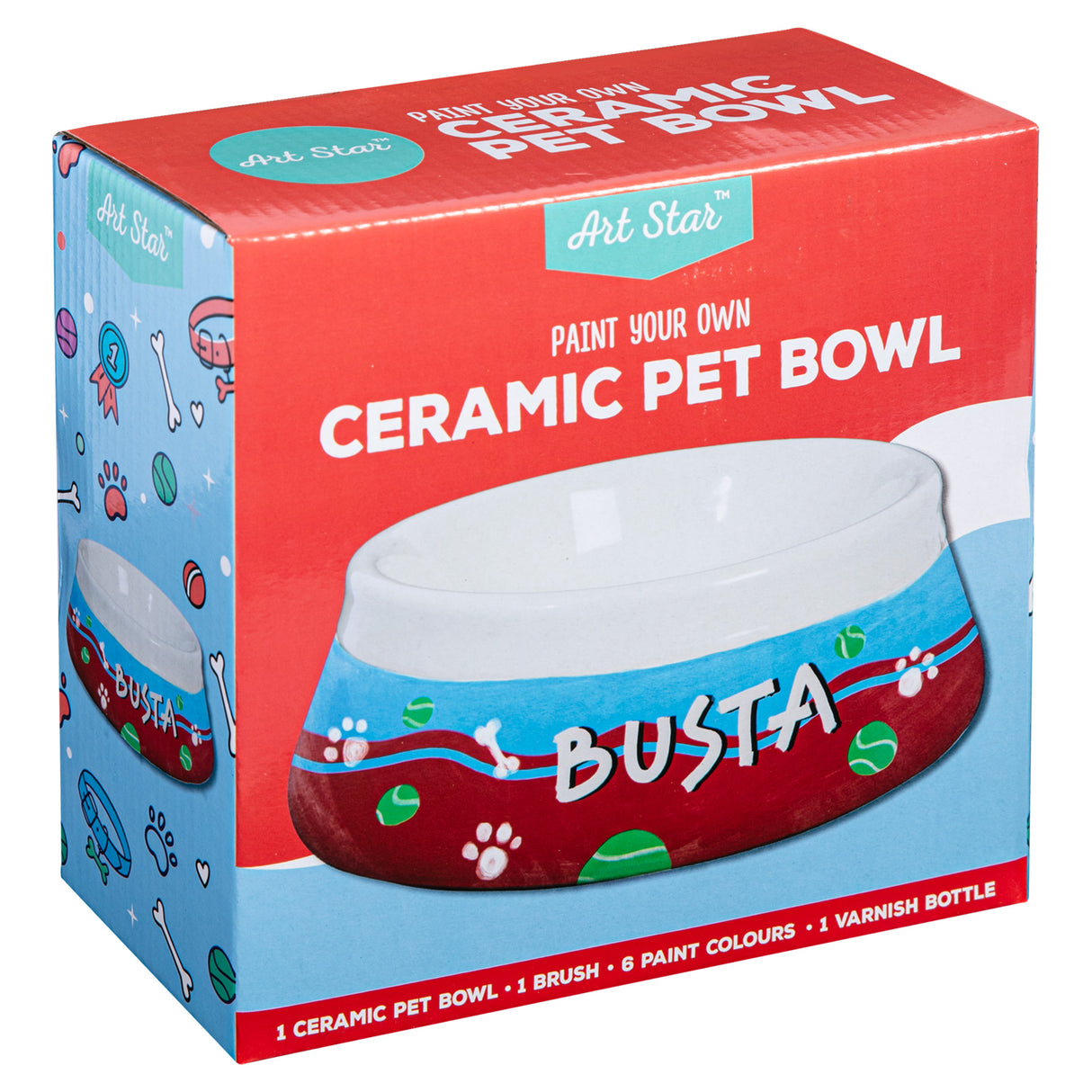 Art Star Paint Your Own Ceramic Pet Bowl (17.8 x 17.8 x 6.5cm)